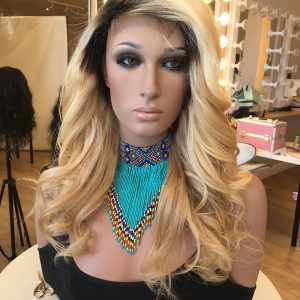 Blonde closure unit dark roots