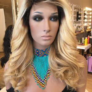 Blonde closure unit dark roots